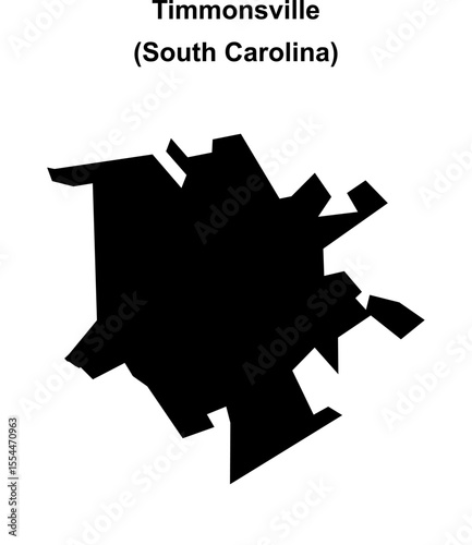 Timmonsville (South Carolina) blank outline map