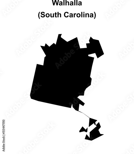 Walhalla (South Carolina) blank outline map
