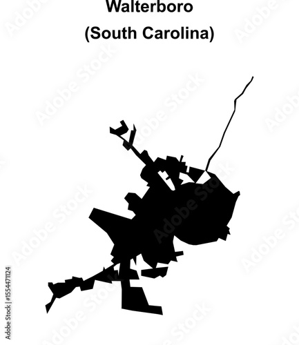 Walterboro (South Carolina) blank outline map