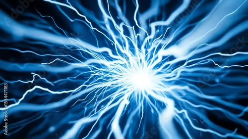 Extreme close up static electricity sparks. Fine energy flow details, pure white, electric blue. 4k video