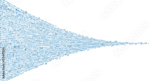 Digital data stream vector illustration: technology background for design in modern flat style