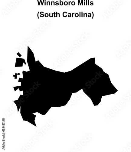 Winnsboro Mills (South Carolina) blank outline map