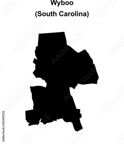 Wyboo (South Carolina) blank outline map