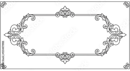 Elegant ornamental border vector illustration for decorative design, vintage style