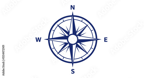 Classic compass rose vector illustration for navigation design