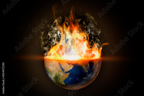 A world on fire. The idea of ​​saving the world.