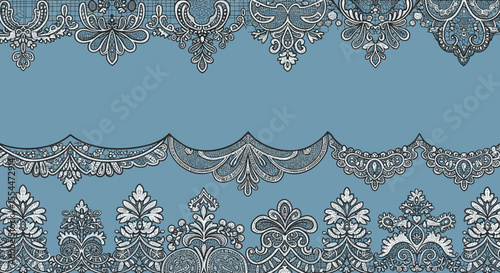 Ornate lace border design vector illustration for elegant cards and invitations