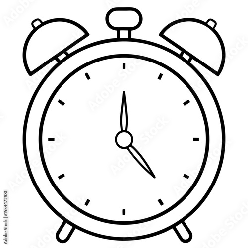 Alarm clock line art vector