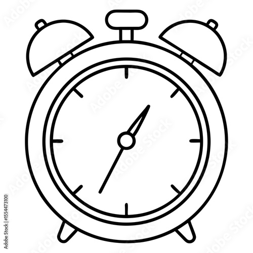 Alarm clock line art vector
