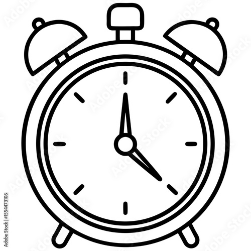 Alarm clock line art vector