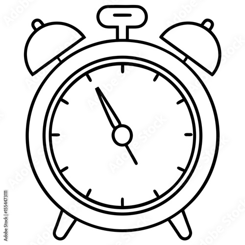 Alarm clock line art vector