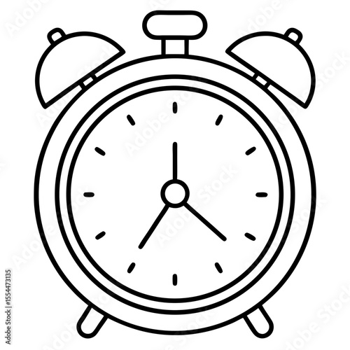 Alarm clock line art vector