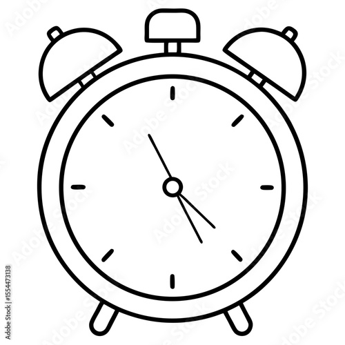 Alarm clock line art vector