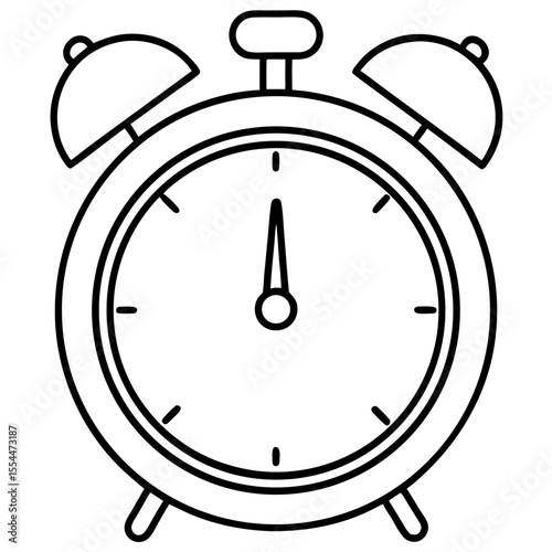 Alarm clock line art vector