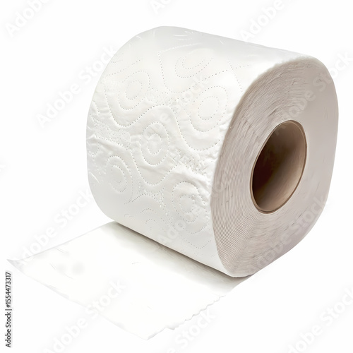 Close-Up of a Toilet Paper Roll: Texture and Detail