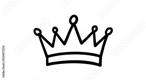 Simple crown vector illustration for royalty-themed designs, suitable for print and card in line style