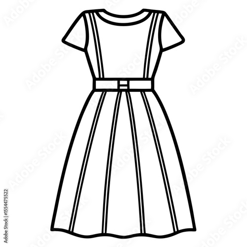 A-Line Dress line art vector