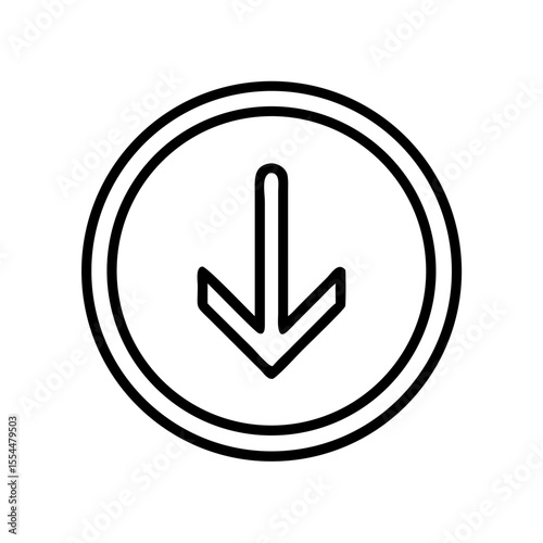 down arrow in circle icon design
