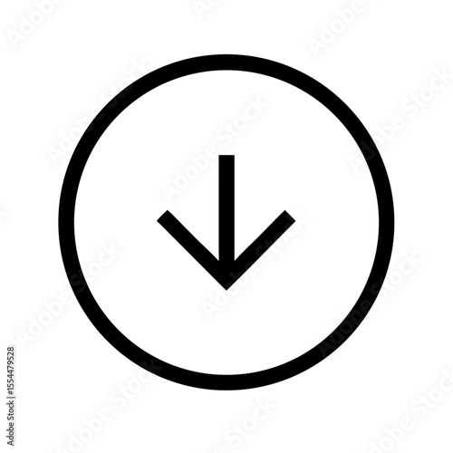 down arrow in circle icon design