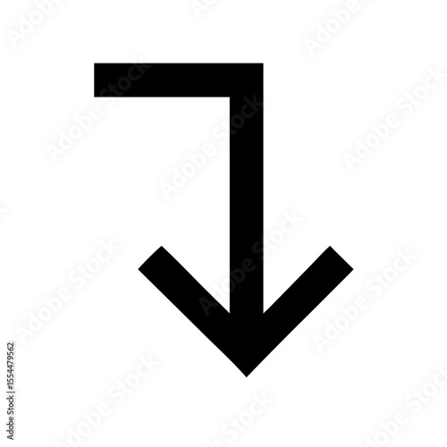 downward pointing direction arrow icon design