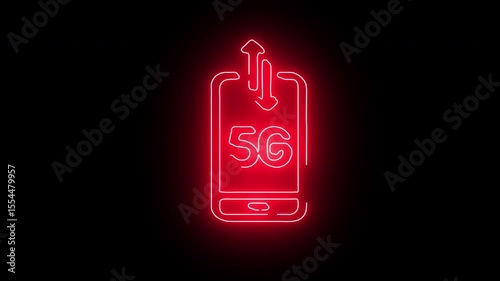 Red glowing ID badge with employee card and security access icon