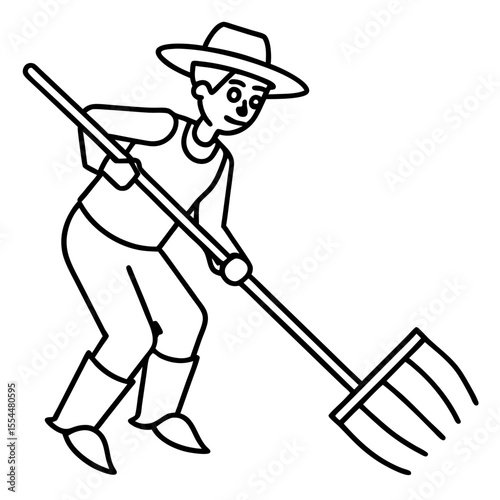 Cultivator line art vector