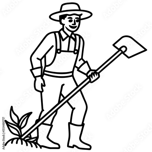 Cultivator line art vector