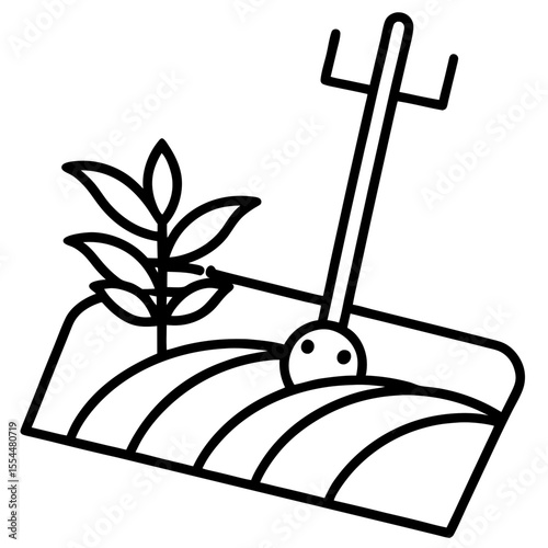 Cultivator line art vector