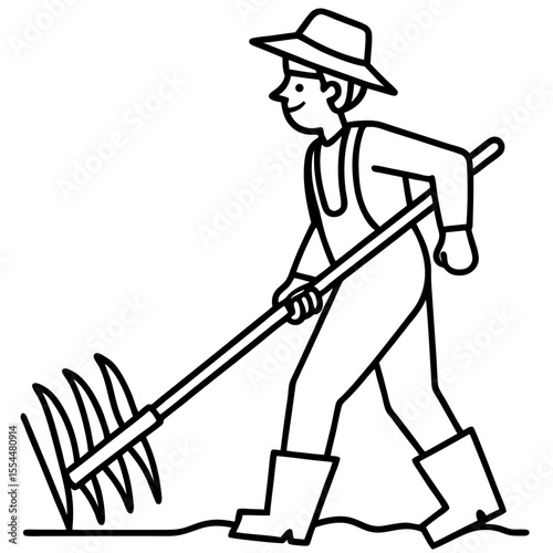 Cultivator line art vector