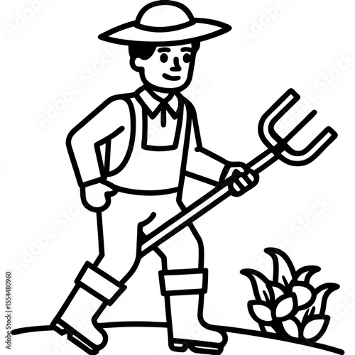 Cultivator line art vector
