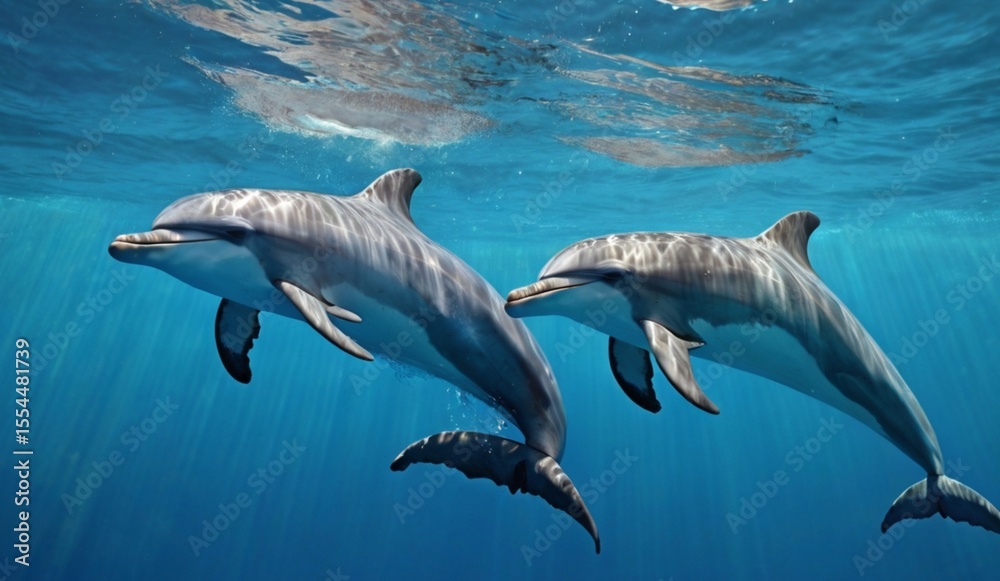Naklejka premium dolphin jumping in the water