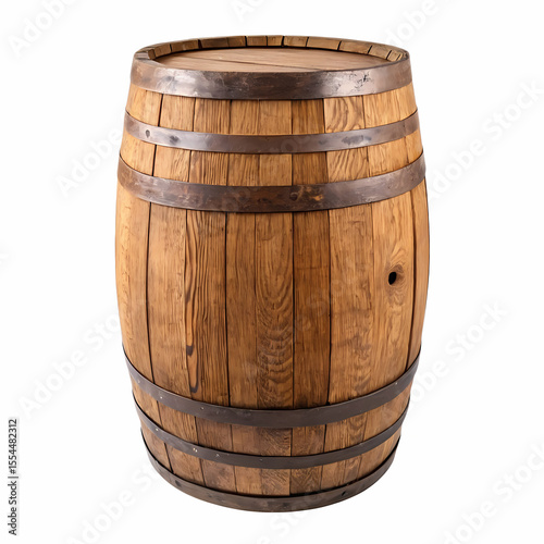 Vintage Wooden Barrel: Rustic Texture and Design