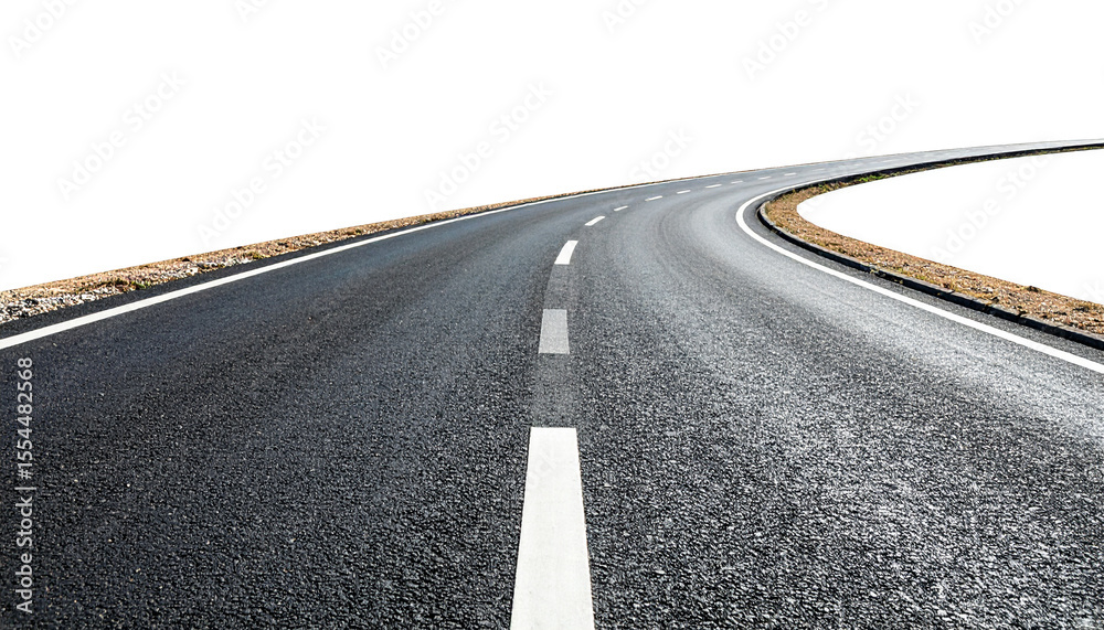 Fototapeta premium road turning right isolated on transparent background