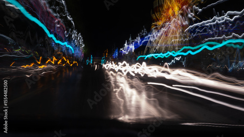 Abstract traffic light trails