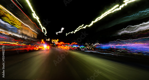 Abstract traffic light trails