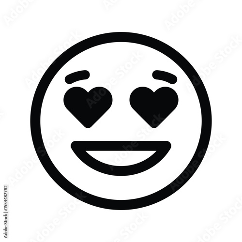 Free Download In love emoticon heart eyes smiley love emoji happy face love symbol vector illustration - GFXLoad