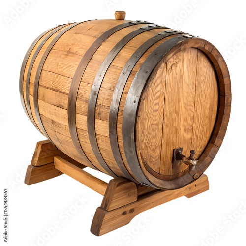 Oak Barrel: Rustic Wooden Cask for Wine, Beer, or Spirits