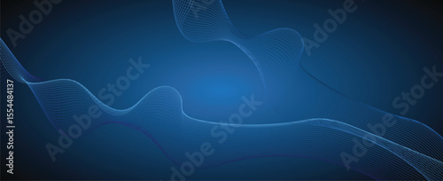 line wave background. Blue minimal round lines abstract background. Thin line wavy abstract vector background. Curve wave seamless pattern design