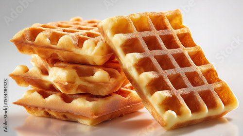 Crispy Belgian Waffles Arranged in a Group