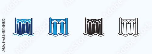 Hydropower Energy Icon Set Multiple Style Collection