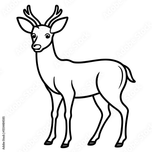 Deer line art vector