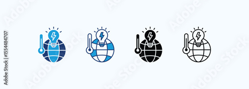 Geothermal Energy Icon Set Multiple Style Collection