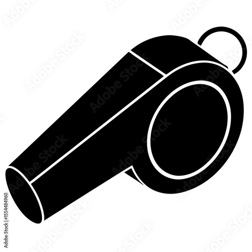 metal whistle isolated on white background