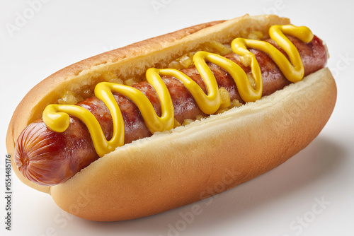 Tasty Hot Dog on White Background for Food Design