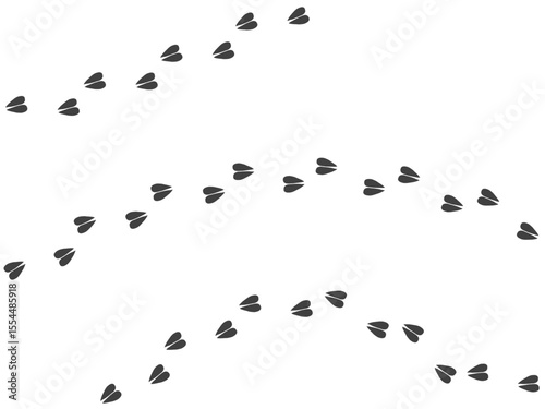 Footprints of Animal, Traces of a Goat on white background. Goat silhouette animal tracks. Paw Print. Vector illustration. EPS10.
