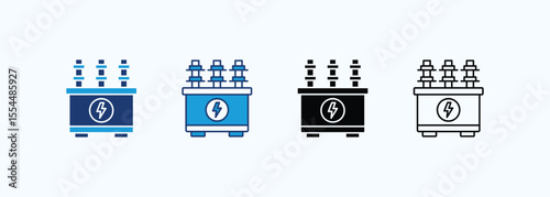Power Transformer Icon Set Multiple Style Collection