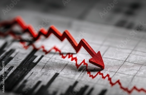 Red Arrow Plunges Through Stock Market Decline, Signaling Economic Crisis