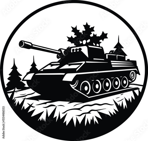 Silhouette of a Battle Tank