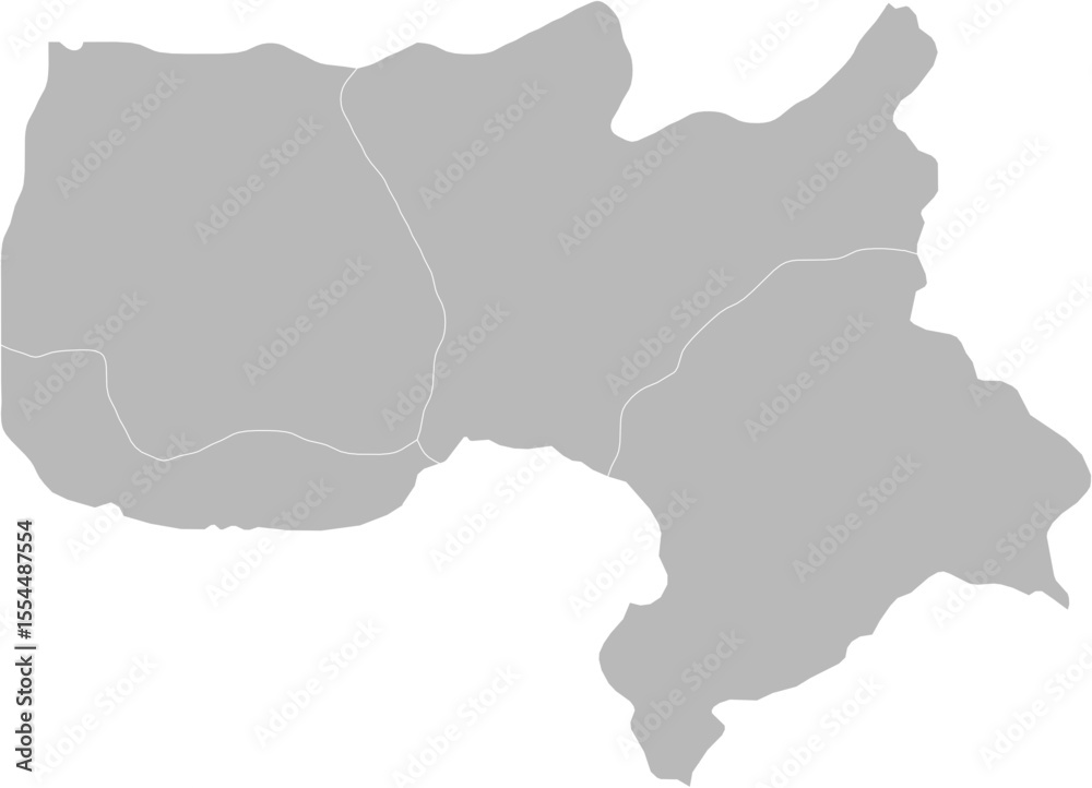 Fototapeta premium Hakkari, Turkey – administrative vector map with district boundaries (Web Mercator projection, PPT-compatible & fully editable)