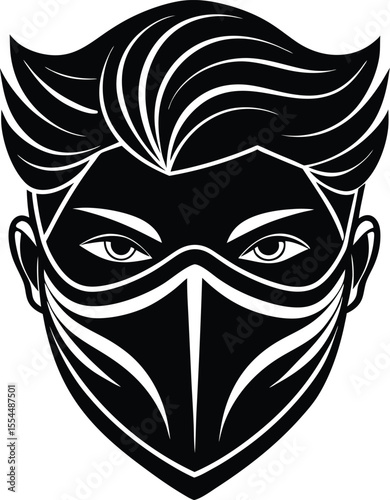 Silhouette of a Face Mask Fashion Style